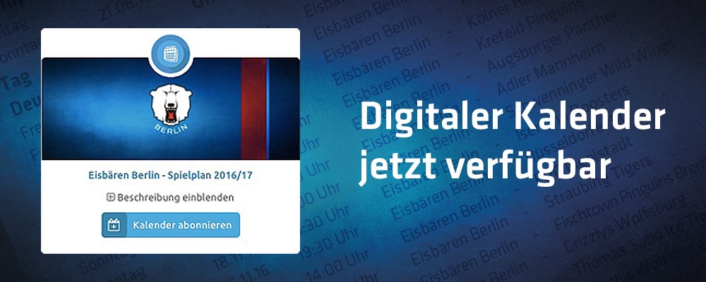 Neuer Eisbären-Spielplan ab sofort digital abonnierbar