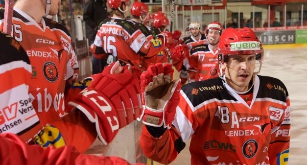 Danny Pyka 2017/18 als Eispirat in Crimmitschau