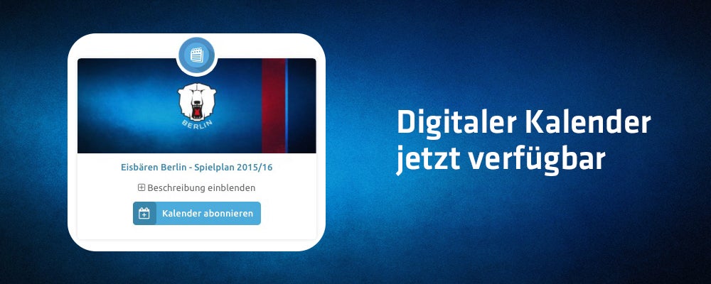 Jetzt herunterladen: den aktuellen Eisbären-Spielplan für Euren Kalender!